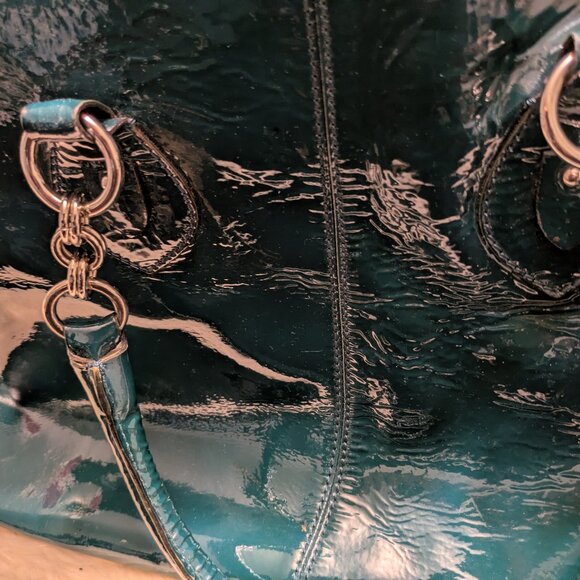 Escada Sport Patent Leather Teal Handbag - Picture 3 of 4